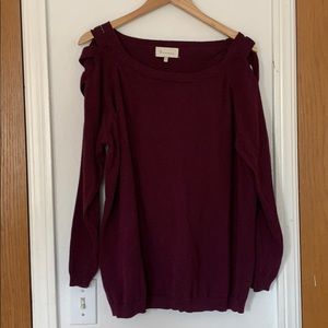 Burgundy Braided Sleeved Sweater